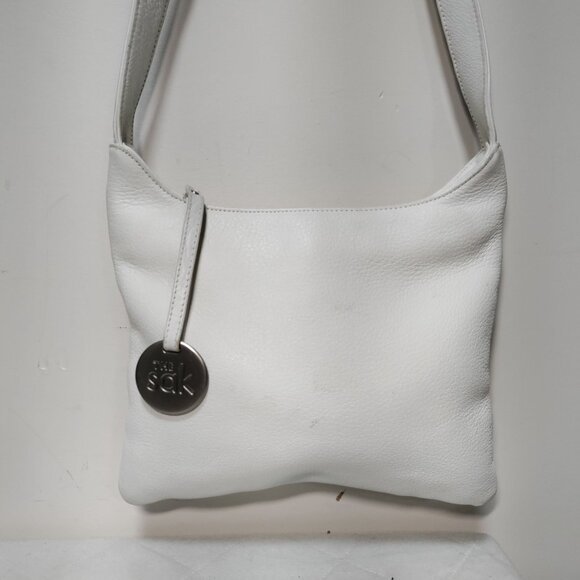 The Sak White Leather With Logo Charm Crossbody Shoulder Bag - Picture 4 of 11